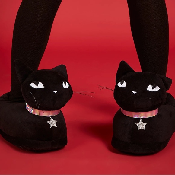 Emily The Strange Mystery At Your Feet Plush Slippers - Picture 1 of 1